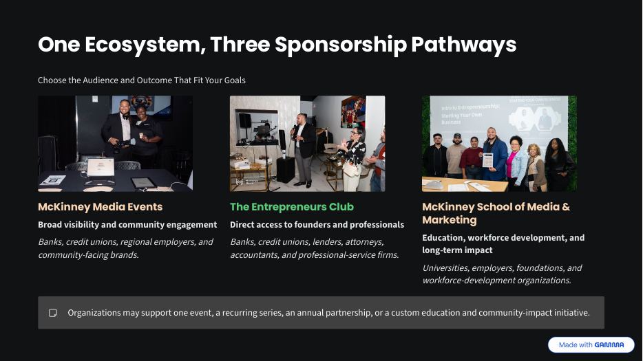 Partner with McKinney Media: sponsorship overview, page 4